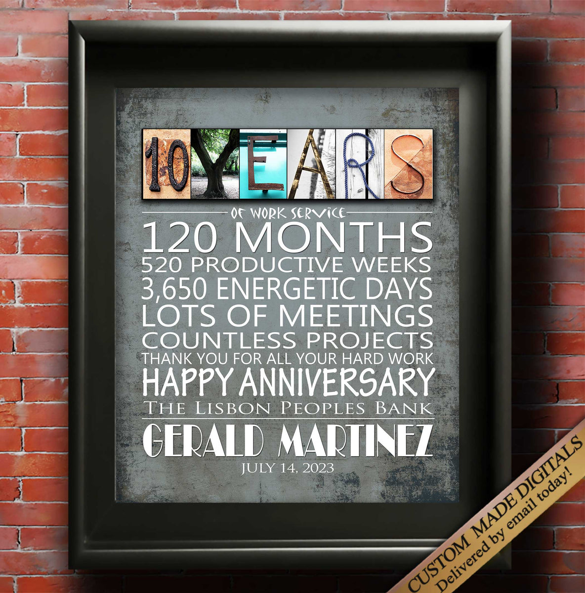 Work Anniversary Gift 10 Year 15 Year 20 Year 25 Year 30 Year 35 Year ...