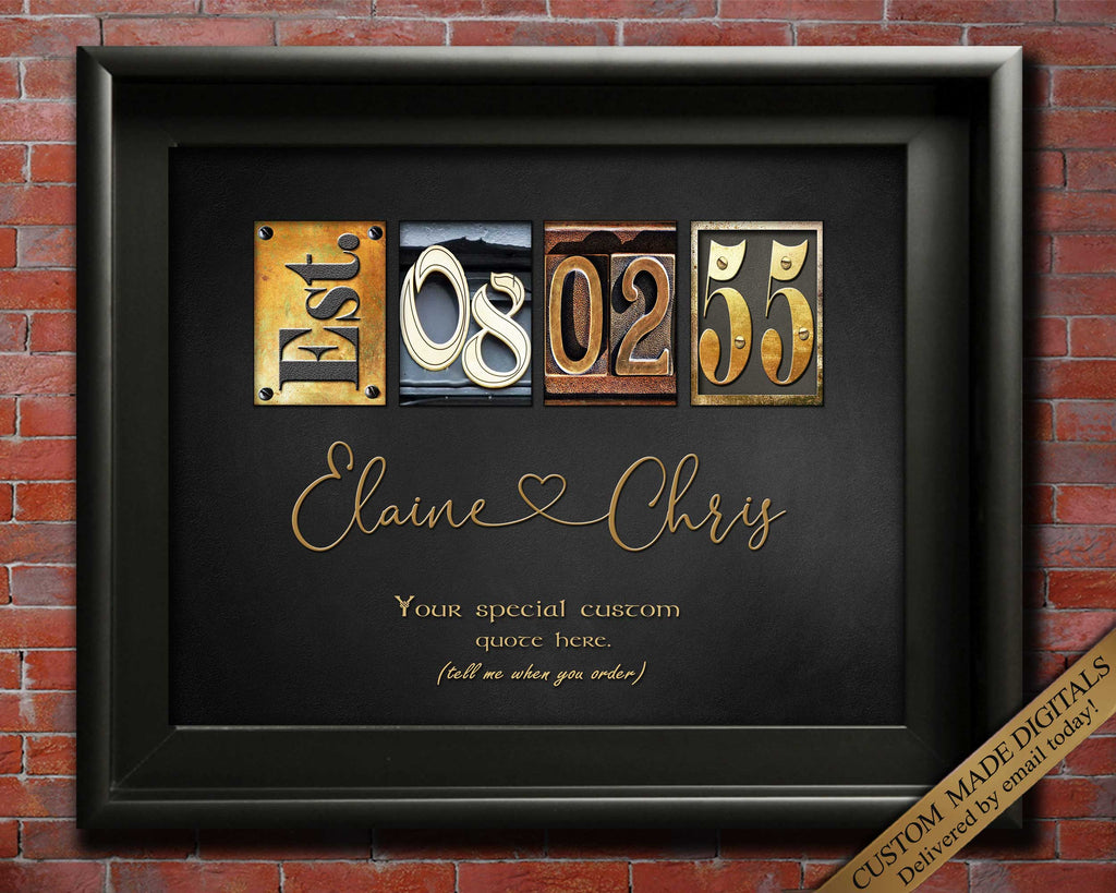 Special Wall Art Personalized Gift by year Anniversary