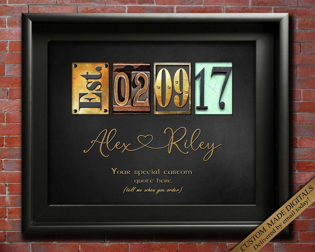 Anniversary wall art gift custom made