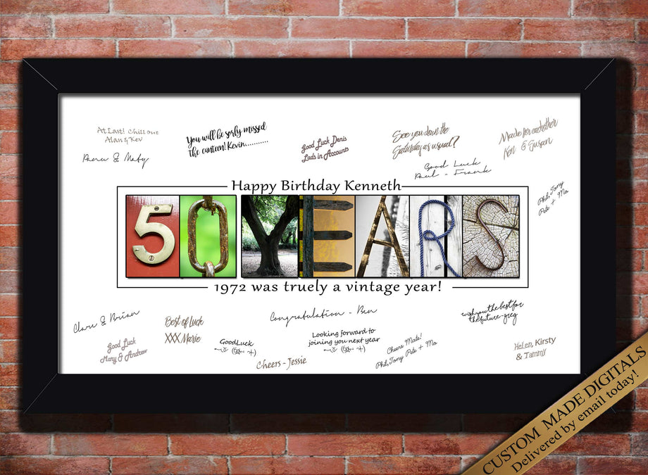 Happy 50th Birthday - Guest Book: Great for 50th Birthday - Vintage Party -  Black Birthday Decorations, Gifts for men and women - 50 Years - Retro