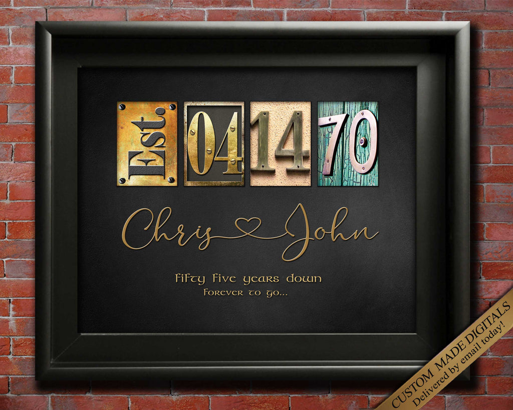 Wall Art Emerald Gift 55th Anniversary  Handmade