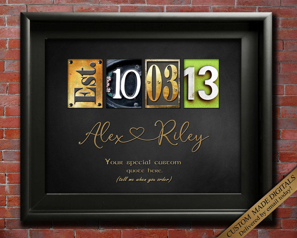 Wall Art 50th Gold Anniversary Gift Handmade