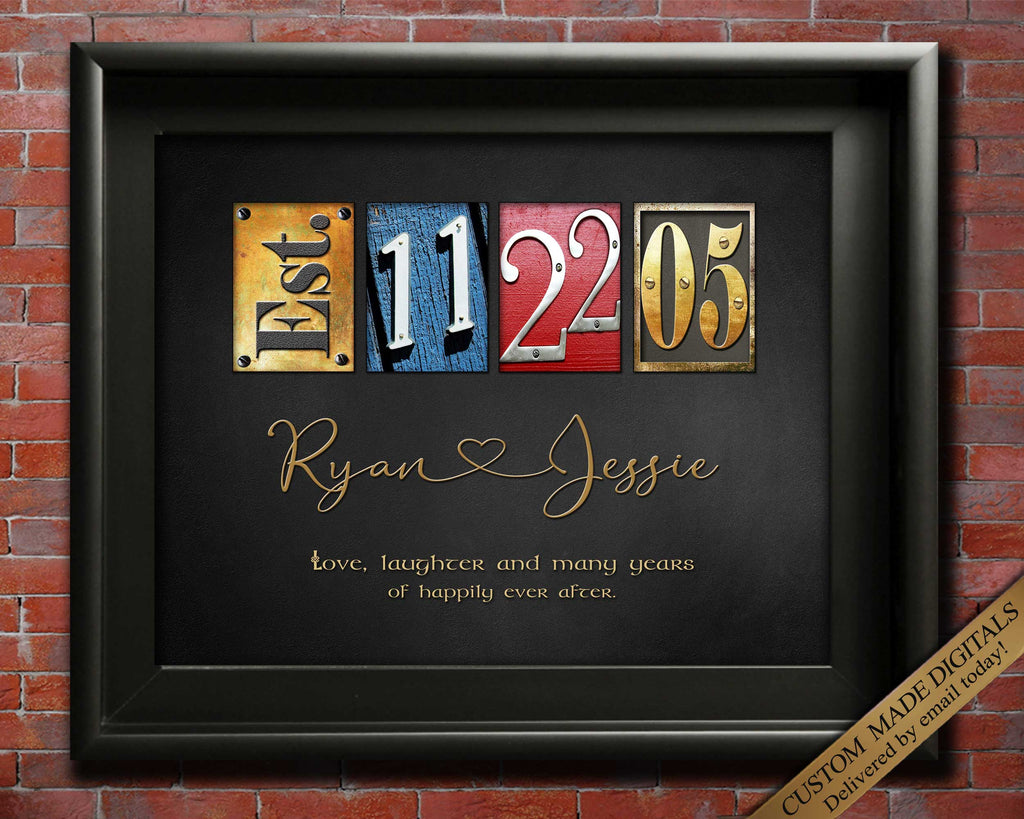 wall Décor personalized Gift 20th Anniversary silver wedding