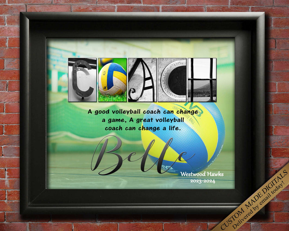 Volleyball Coach Gift, Printable Coaches Gift, Volleyball Coach Apprec –  Letter Art Gifts