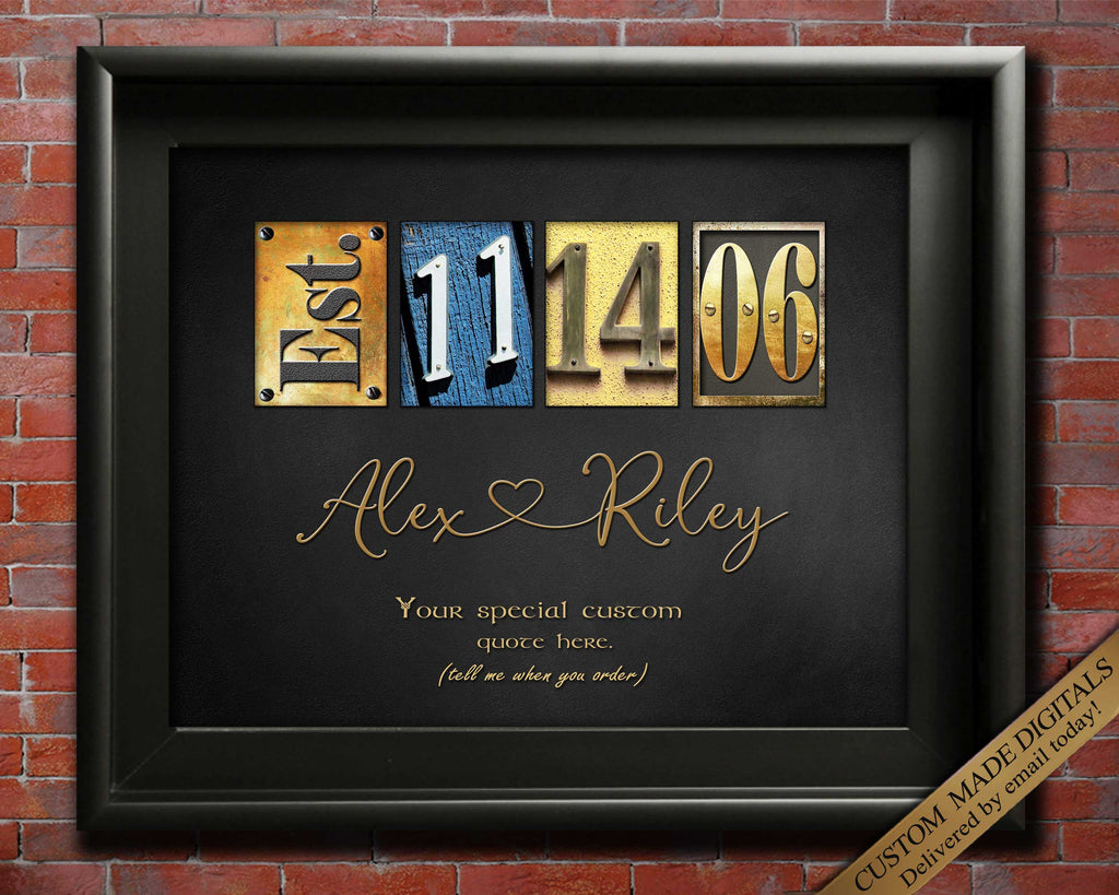 custom quote bronze anniversary gift