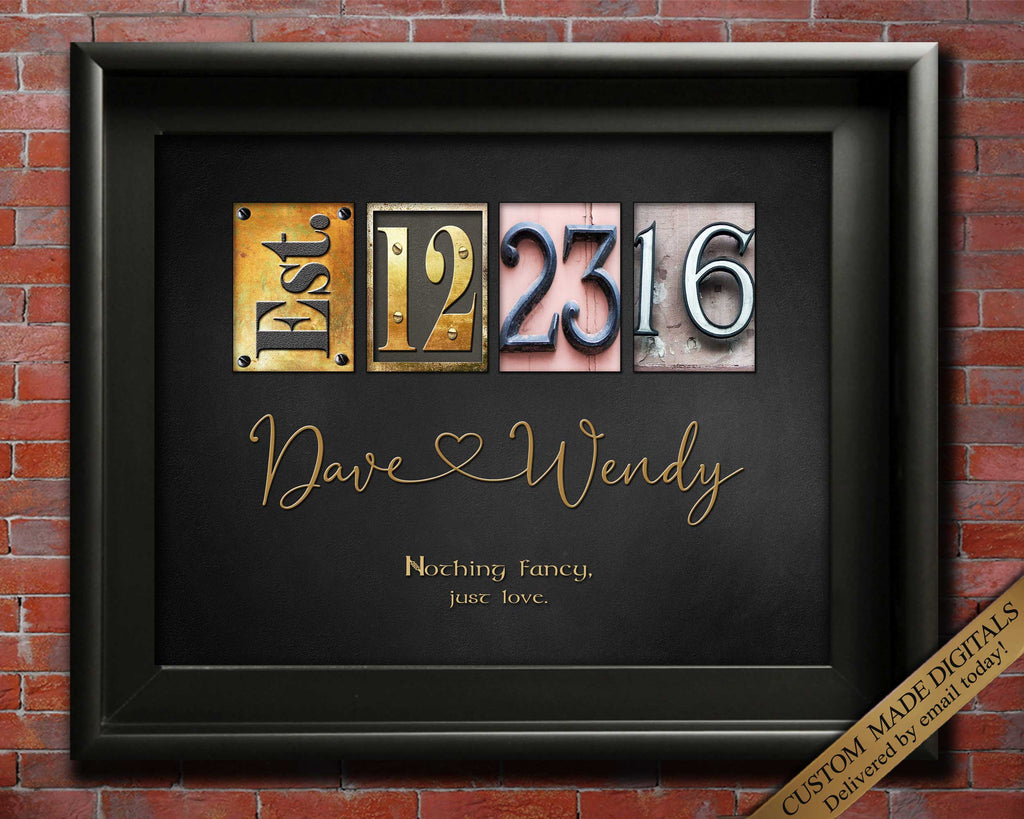 Wall Date Art Custom Gift 9th Anniversary Pottery