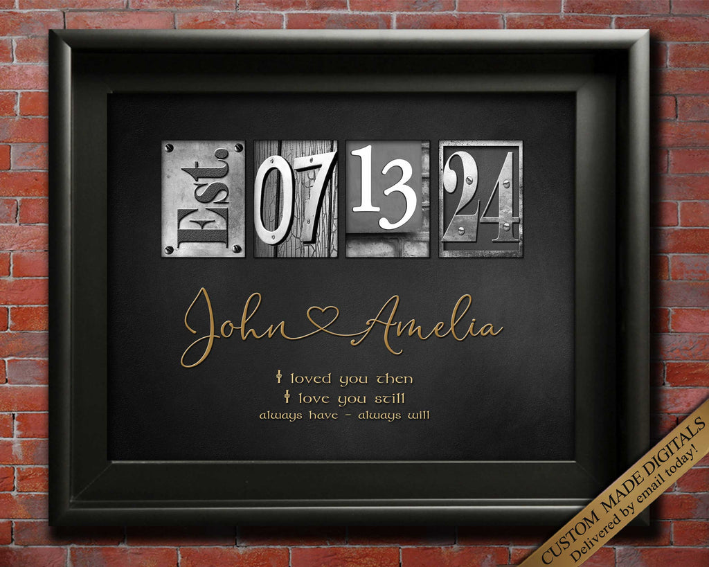 Our first date Wall Art Personalized Gift  Anniversary