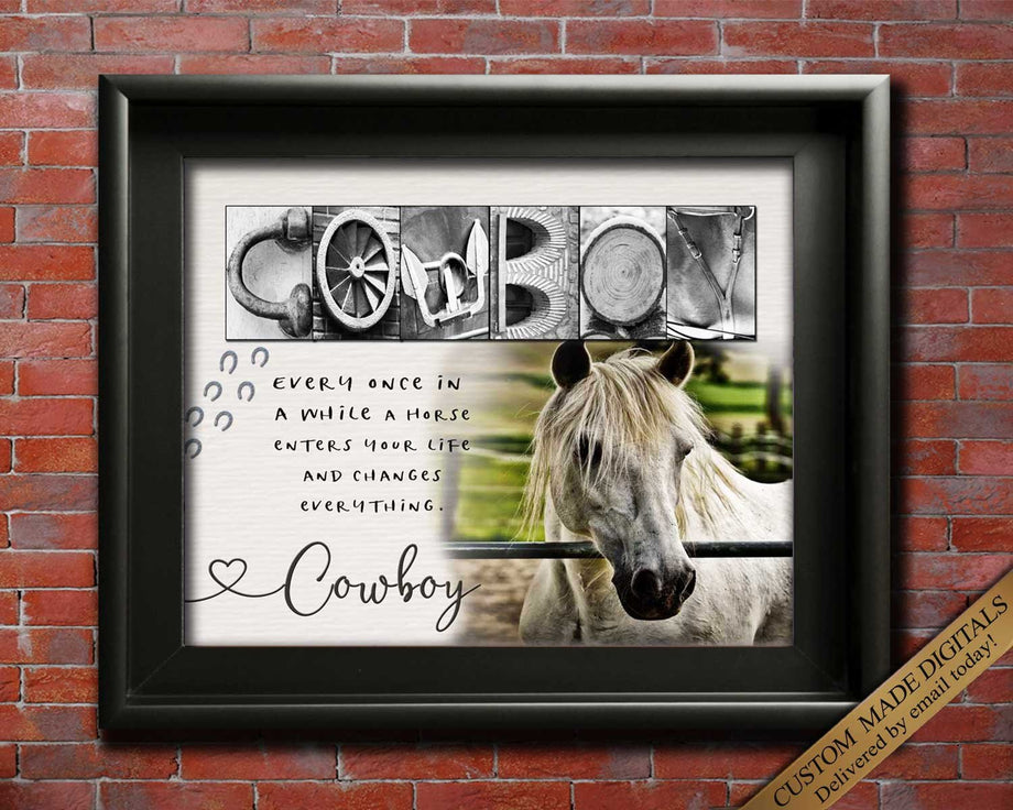 Personalized Horse Poster & Canvas, Horse Country Western Gifts Wall A -  OhaPrints