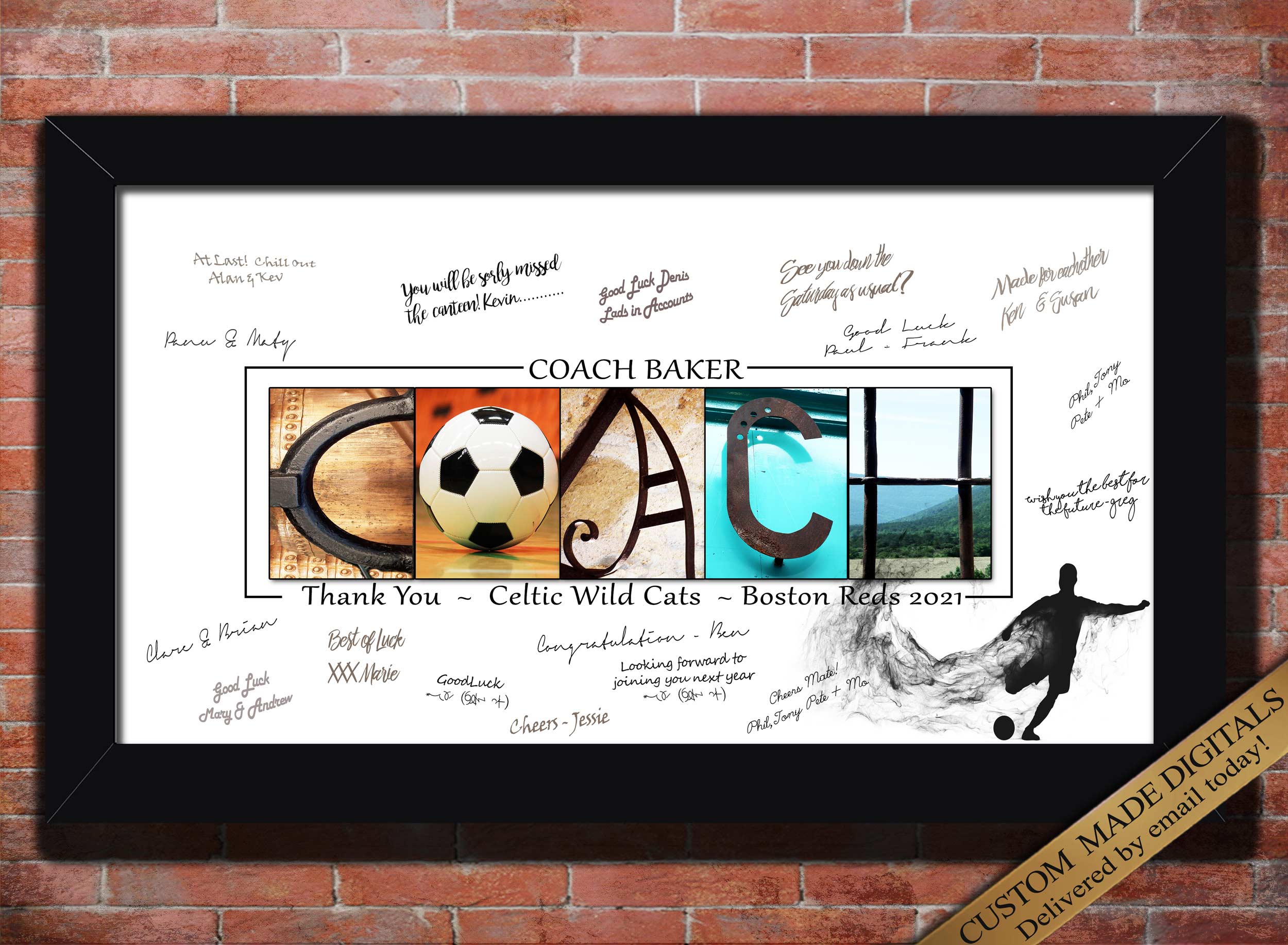 Rugby Coach Gift Custom Made Coach Appreciation Guest Book Printable –  Letter Art Gifts