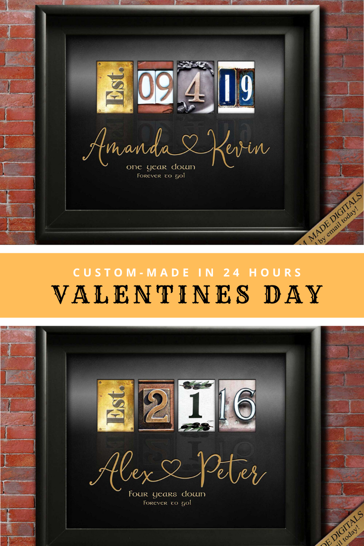 Valentines Gifts For Boyfriend, Valentines For Husband, Any Year Any D –  Letter Art Gifts