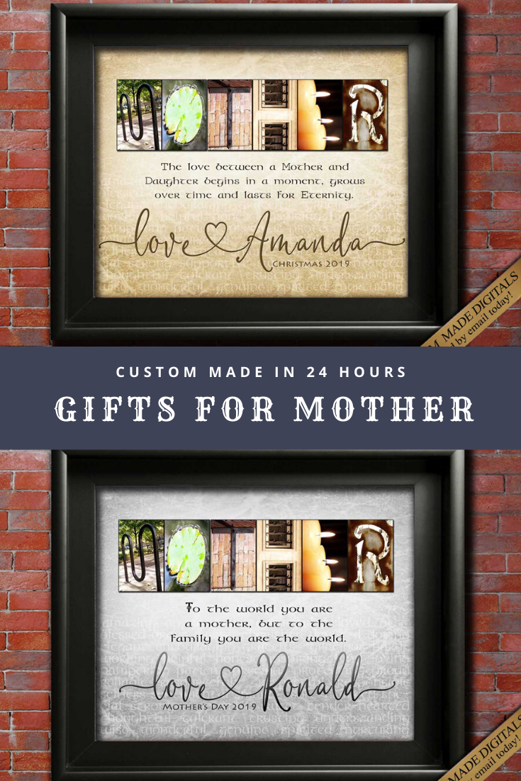 Mother Gift from Daughter, Personalized gift for Mom Christmas Gifts F –  Letter Art Gifts