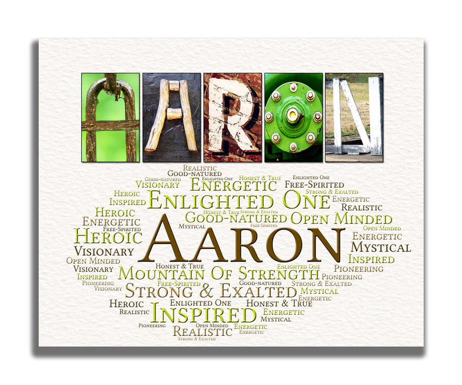 Aaron Meaning Name Art Gift | 4 Digital Prints
