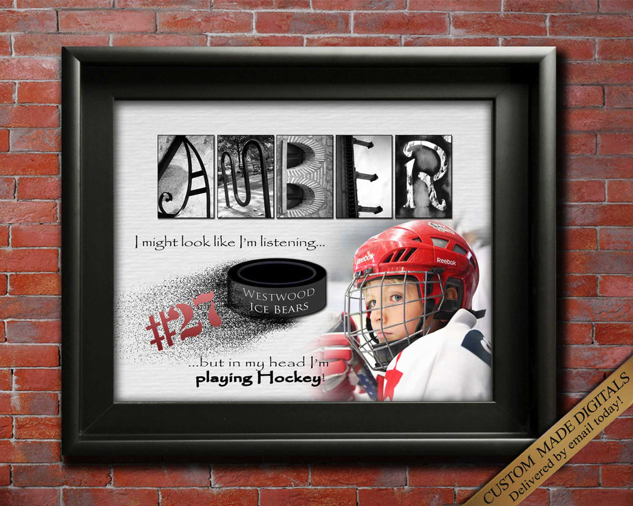 Hockey Player Gift Ideas, Hockey Award, Youth Hockey, Kids Hockey Art,  Girls Hockey Quotes Personalized Hockey Printable