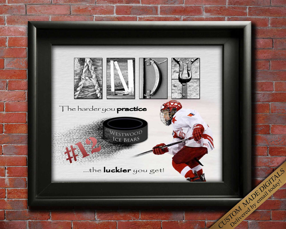Hockey Player Gift Ideas, Hockey Award, Youth Hockey, Kids Hockey Art,  Girls Hockey Quotes Personalized Hockey Printable